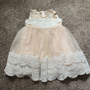 Only Little Once Lace Dress in Cream and White